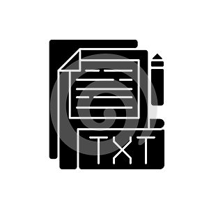 TXT file black glyph icon