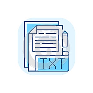 TXT file blue RGB color icon