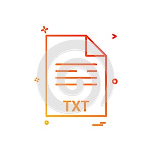 txt file file extension file format icon vector design