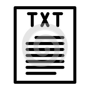 txt file format document line icon vector illustration