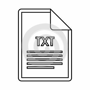 TXT file format icon, outline style