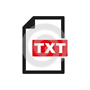 The TXT icon. Text file format symbol. Flat