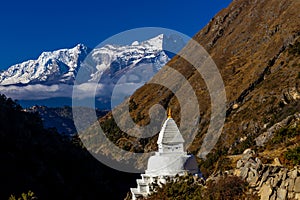 Tyangboche. Tengboche buddhist monastery in Himalayan mountains of Nepal