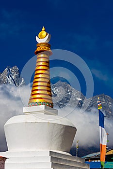 Tyangboche. Tengboche buddhist monastery in Himalayan mountains of Nepal