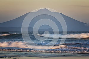 Tyatya volcano at sunset, Kunashir, South Kuriles