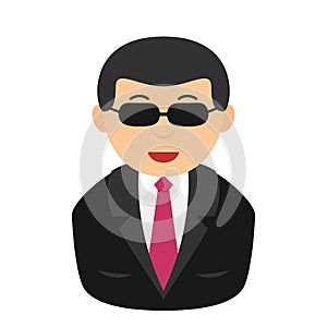 Tycoon Avatar Flat Icon Isolated on White