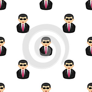 Tycoon Avatar Flat Icon Seamless Pattern