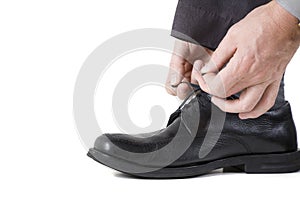 Tying shoes