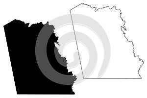 Tyler County, Texas Counties in Texas, United States of America,USA, U.S., US map vector illustration, scribble sketch Tyler map