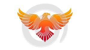 tylized vector illustration of an eagle made from flowing flames.