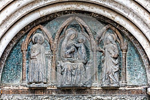 Tympanum above the entrance to the Zadar Cathedral