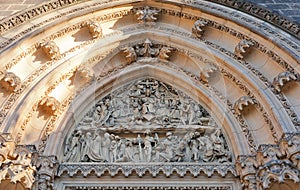 Tympanum of Basilica of St Peter and St Paul in Vysehrad