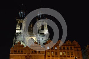 Tyn Cathedral over the burgher houses