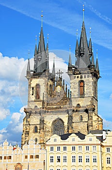 Tyn cathedral in summer, Prague