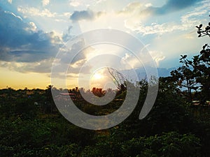 Tyndall effect during sunset in sanquelim Goa