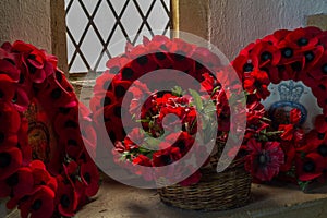 TYNEHAM â€“ DECEMBER 27: British Royal Legion Remembrance wreath