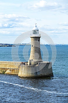 Tynemouth lighthouse Newcastle, in United Kingdom