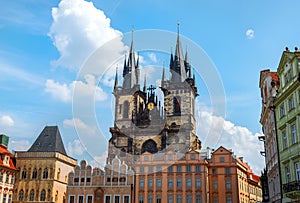 Tynsky cathedral at summer photo