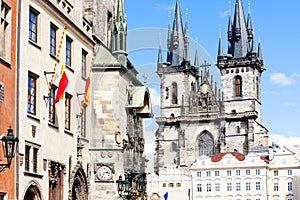 Tynsky church at Old Town Square, Prague, Czech Republic photo