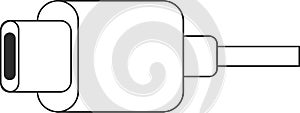 Type c icon, USB Type icon, Charging cable black vector icon.