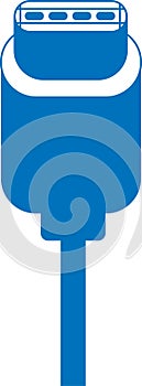 Type c icon, USB Type icon, Charging cable blue vector icon.