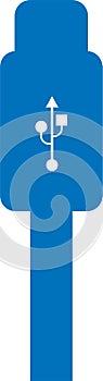 Type c icon, USB Type icon, Charging cable blue vector icon.