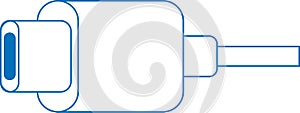Type c icon, USB Type icon, Charging cable blue vector icon.