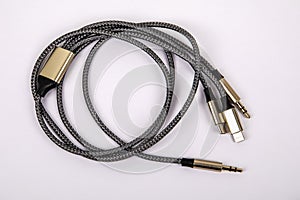3 In 1 Type-C 3.5mm Jack Aux Cable on white background