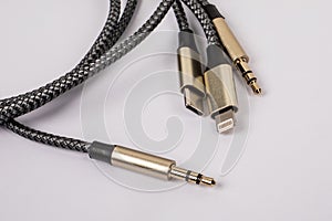 3 In 1 Type-C3.5mm Jack Aux Cable on white background