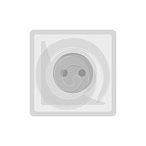 Type C power socket icon flat isolated vector