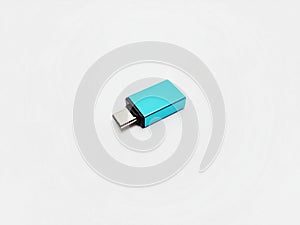 Type-C to USB adapter, converter typ-c on isolated white background