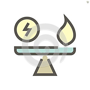 Type of energy car selection vector icon