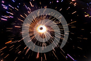 A Type Of Firecracker Rotating On The Ground