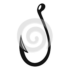 Type of fish hook icon, simple style photo