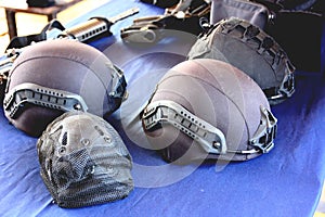 type of military protective kevlar helmet go into action