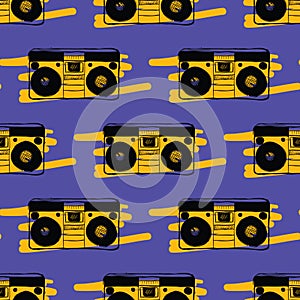 Type recorder seamless pattern.