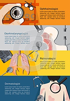 Type of specialist physicians doctor such as eye Ophthalmologist