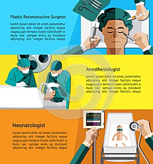 Type of specialist physicians doctor such as plastic reconstruct