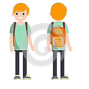 Type of student-young red-hair guy with two sides.