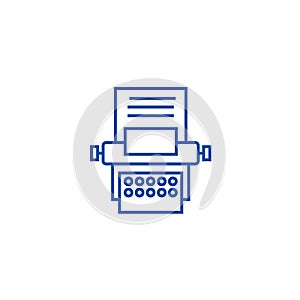 Type writer line icon concept. Type writer flat  vector symbol, sign, outline illustration.