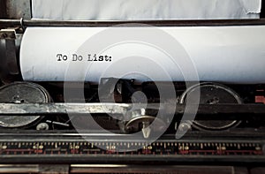 Typed To Do List on vintage typewriter