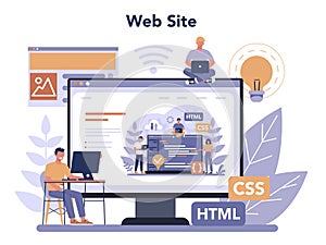 Typersetter concept online service or platform. Website constructing.