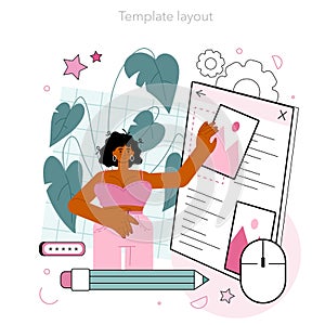 Typersetter concept. Website constructing. Process of creating