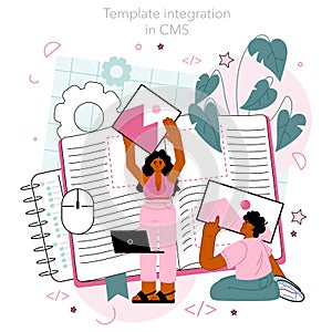 Typersetter concept. Website constructing. Process of creating