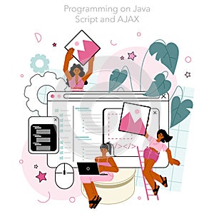 Typersetter concept. Website constructing. Process of creating