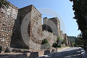 Types of an ancient castle  the Alcazaba of Mlaga in Malaga photo