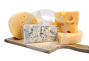 Types of cheese isolated