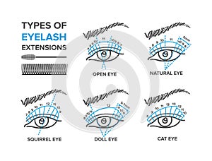 Types of eyelash extensions