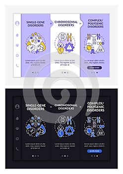 Types of genetic disorders onboarding vector template