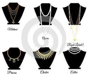 Types of necklaces by length